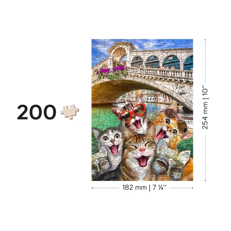 Wooden Puzzle 200 Kittens In Venice 6