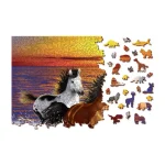Wooden Puzzle 1000 Wild Horses On The Beach 1