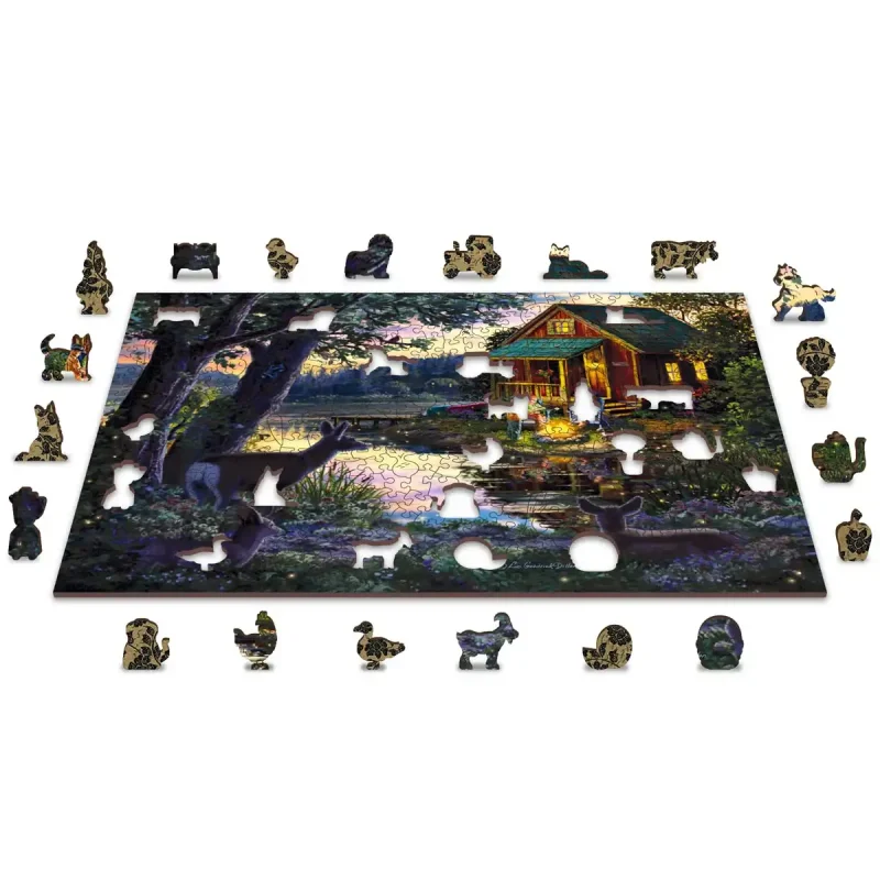 Wooden Puzzle 500 Evening At The Lakehouse 3