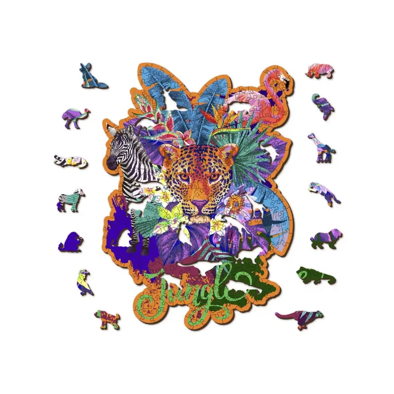 Puzzle bois forme animaux 300 Jungle 8