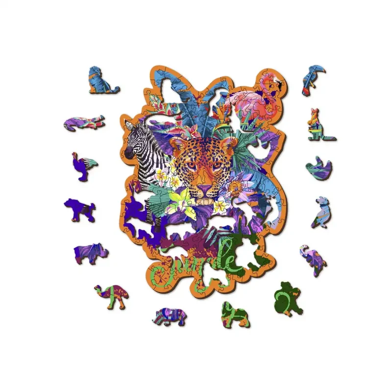 Puzzle bois forme animaux 155 Jungle 8