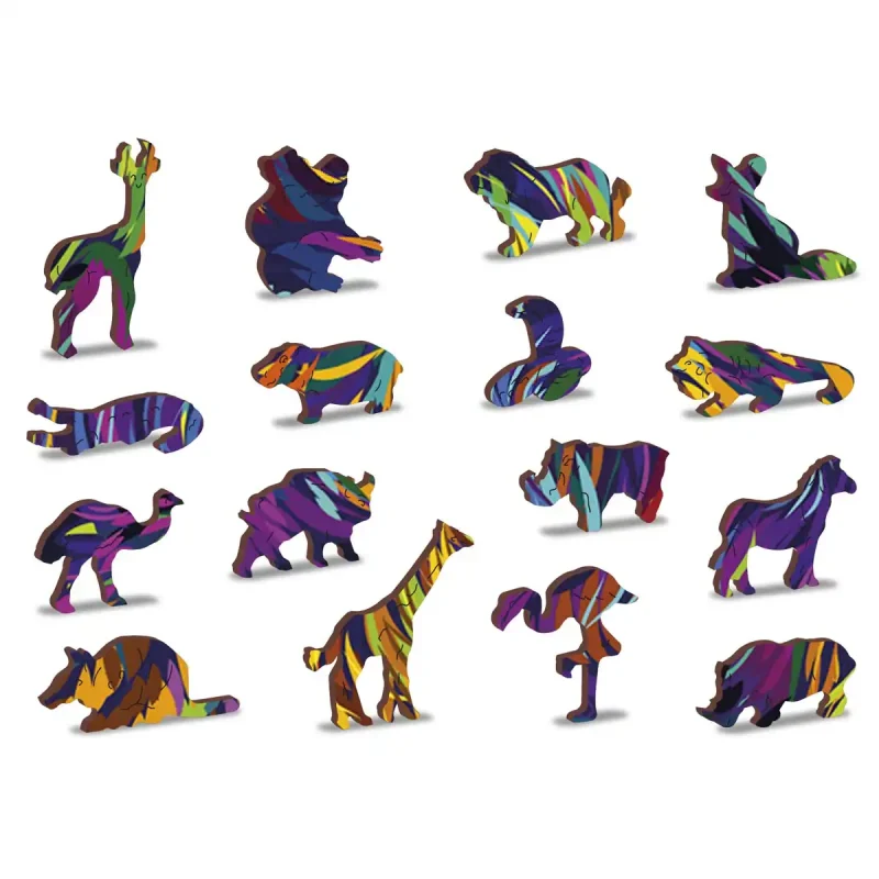 Wooden Puzzle 274 Rainbow Wild Cat 6