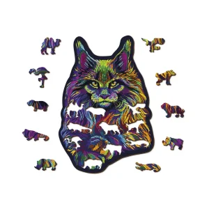 Wooden Puzzle 140 Rainbow Wild Cat 8