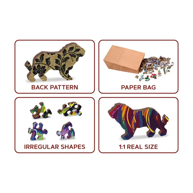 Wooden Puzzle 140 Rainbow Wild Cat 5