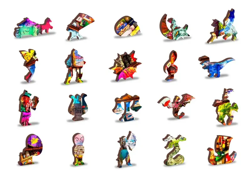 Wooden Puzzle 500 World Travel Bookshelf 1- 4