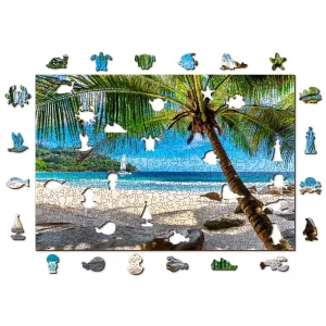Wooden Puzzle 500 Paradise Island Beach, Caribbean Sea 2