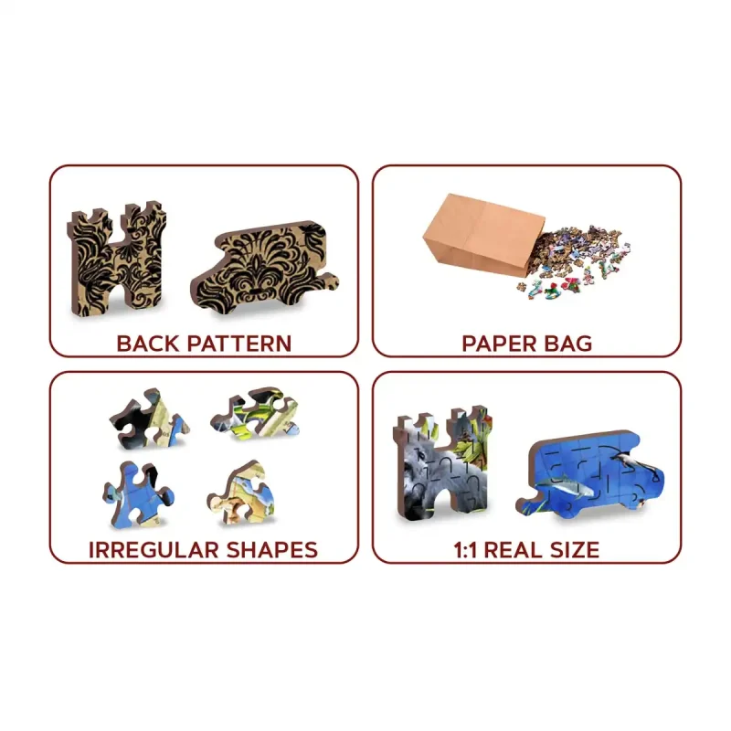 Wooden Puzzle 1000 Animal Kingdom Map 5