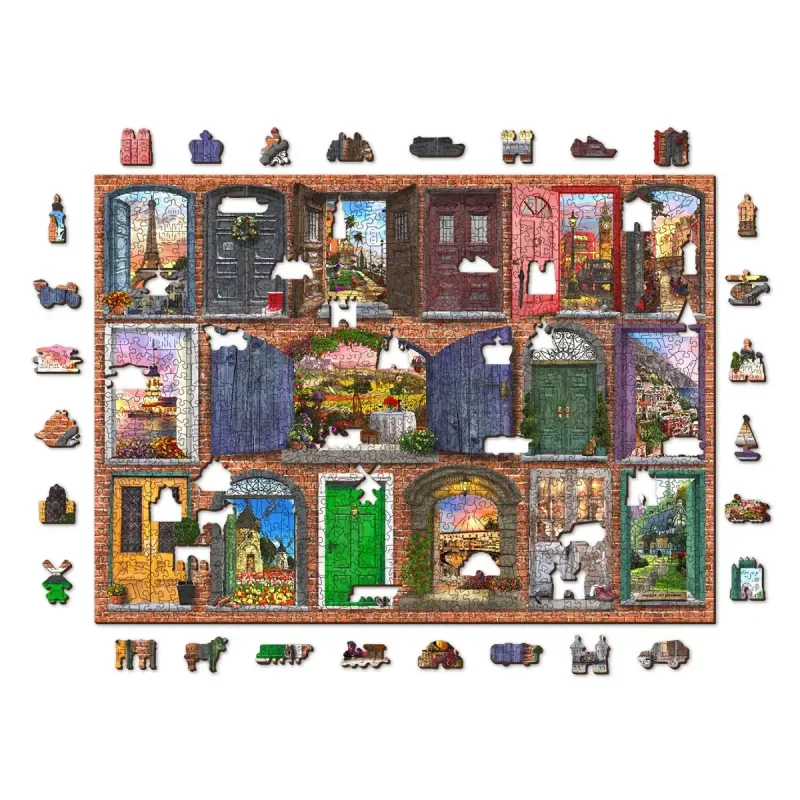 Wooden Puzzle 1000 Open And Closed Doors 8