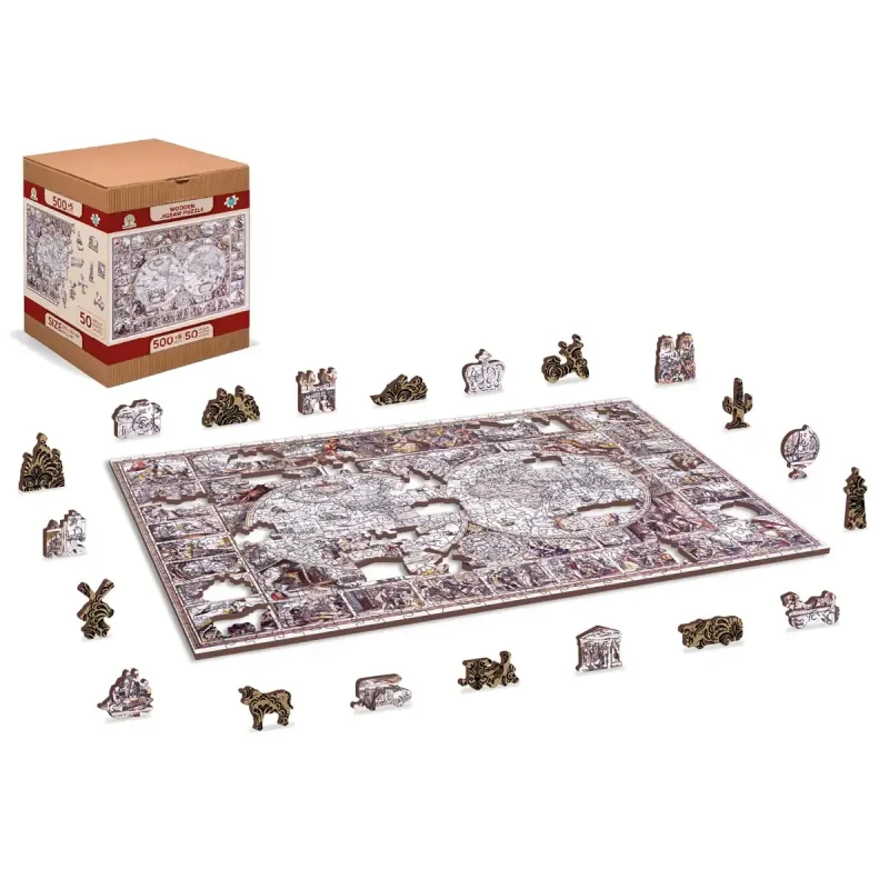 Wooden Puzzle 500 The Age Of Exploration Map 2