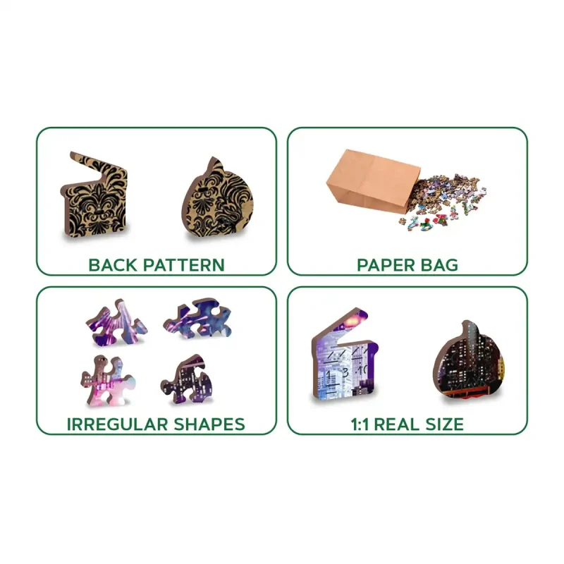 Wooden Puzzle 1000 New York By Night 5