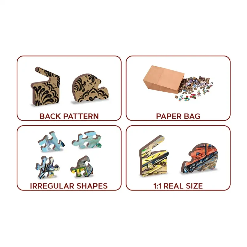 Wooden Puzzle 500 Railway 1-4