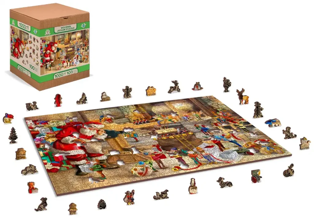 L'Atelier du Père Noël Puzzle en Bois 1000 Pièces Opis 3