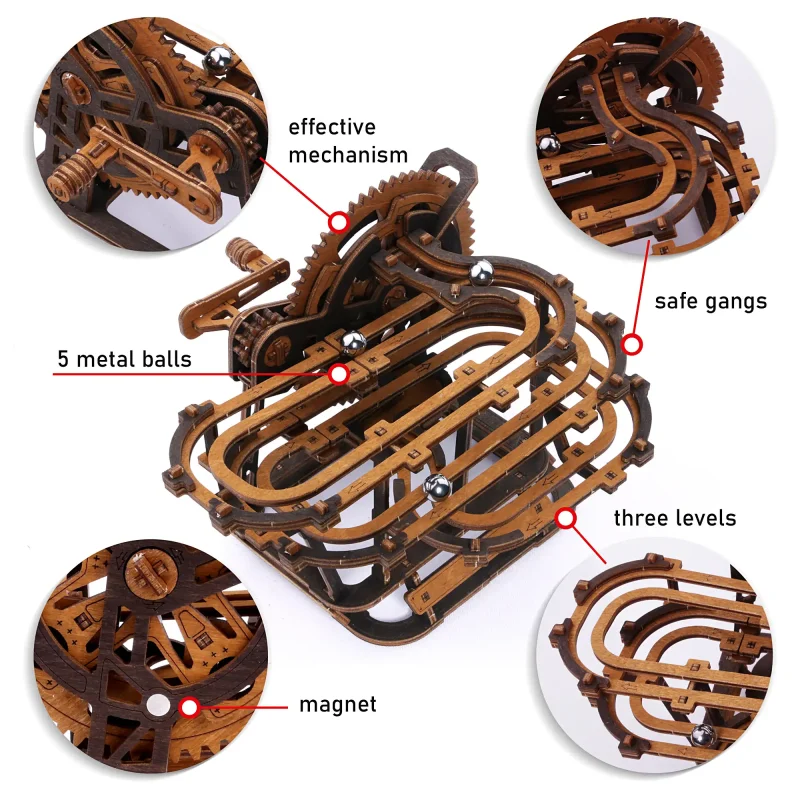 3D Wooden Puzzle - Marble Run Mini 10