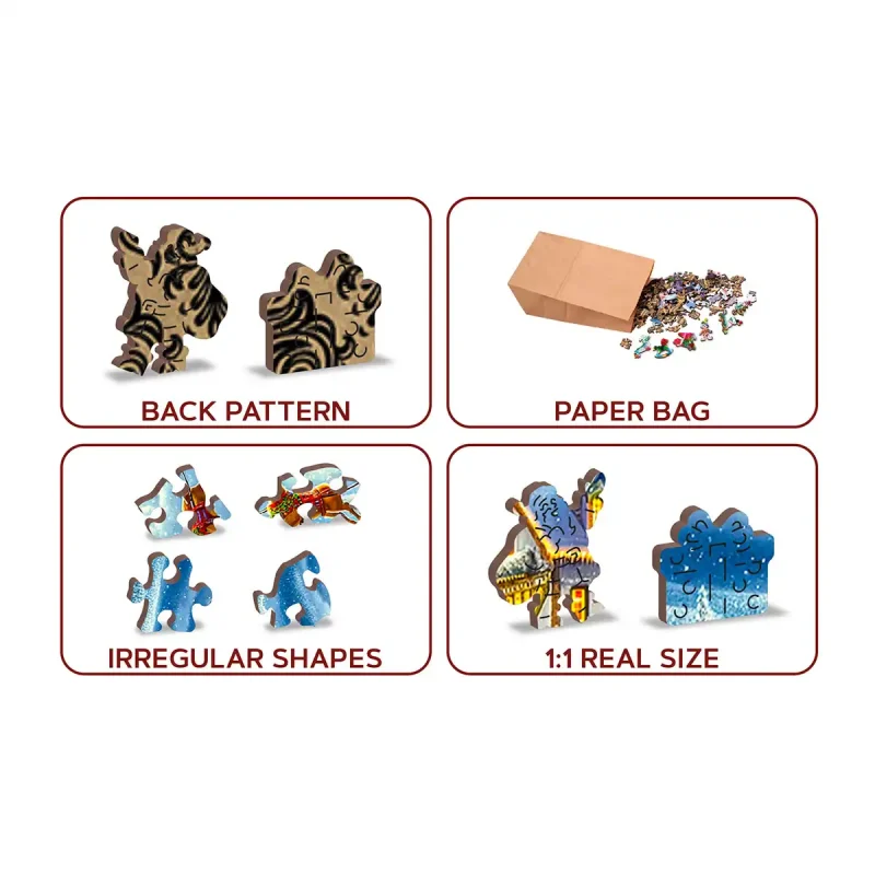 Wooden Puzzle 1000 Santa's Joyful Journey 1