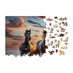 Wooden Puzzle Wild Horses On The Beach 1000 2