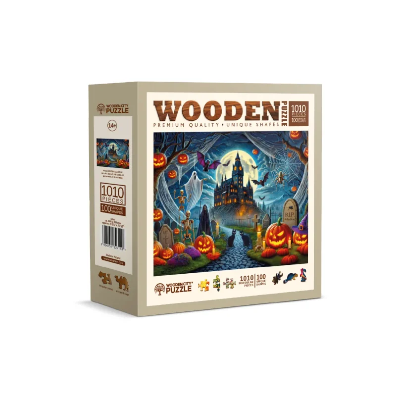 Wooden Puzzle 1000 Ghostly Pumpkin Night 4