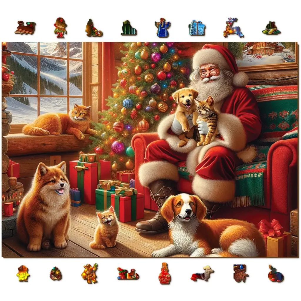 Santa & Friends 1000 Wooden Puzzle 5