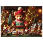 Wooden Puzzle 1000 Xmas Teddy Bear