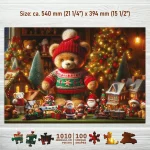 Wooden Puzzle 1000 Xmas Teddy Bear 2