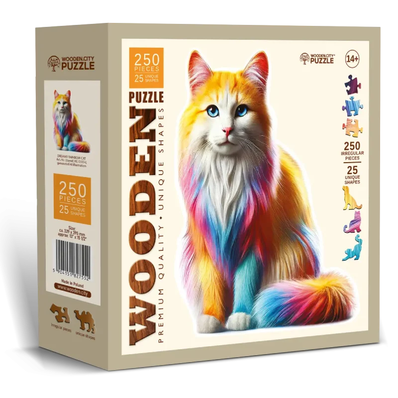 Dreamy Rainbow Cat 250 Wooden Puzzle 7