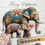 Fancy Elephants 250 Wooden Puzzle 1