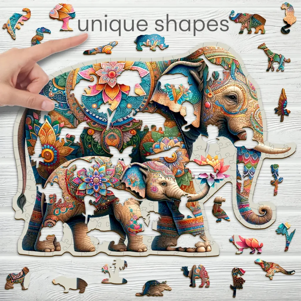 Fancy Elephants 250 Wooden Puzzle 2