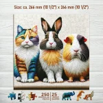 Cat & Rabbit & Guinea Pig 250 Wooden Puzzle 5