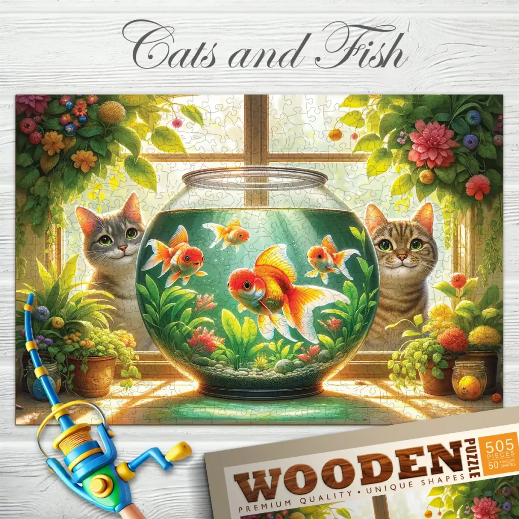 Cats and Fish 500 Wooden Puzzle 4