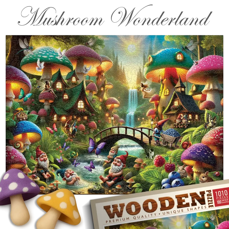 Mushroom Wonderland 1000 Wooden Puzzle 1