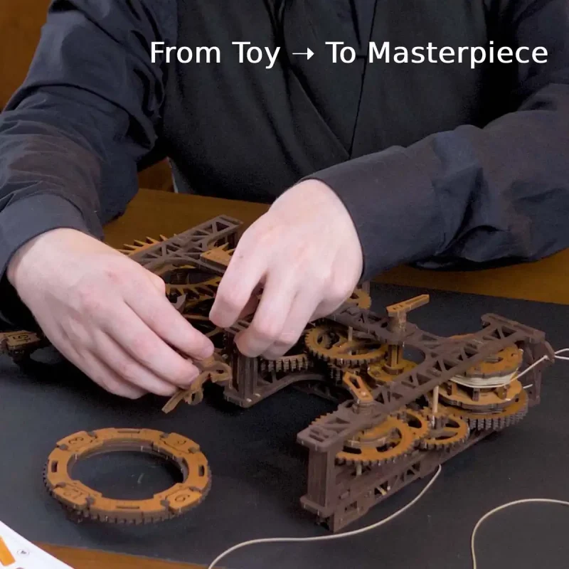 3D Wooden Clock Puzzle - Steampunk Gearworks Wall Clock 2