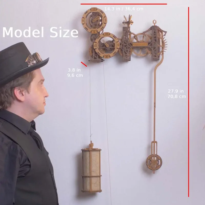 3D Wooden Clock Puzzle - Steampunk Gearworks Wall Clock 8