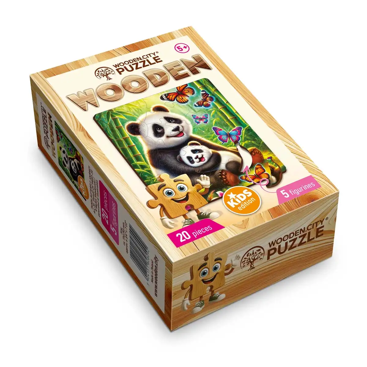 Wooden Puzzle 20 Panda Butterfly Journey 5