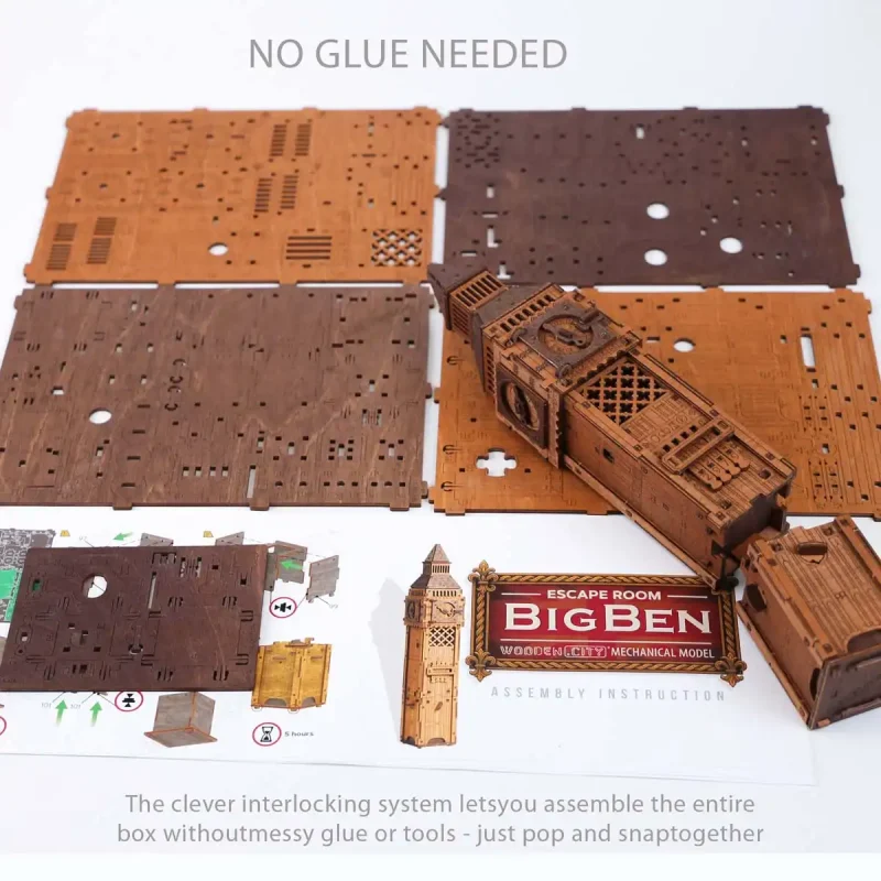 3D Wooden Escape Puzzle Box Big Ben 4