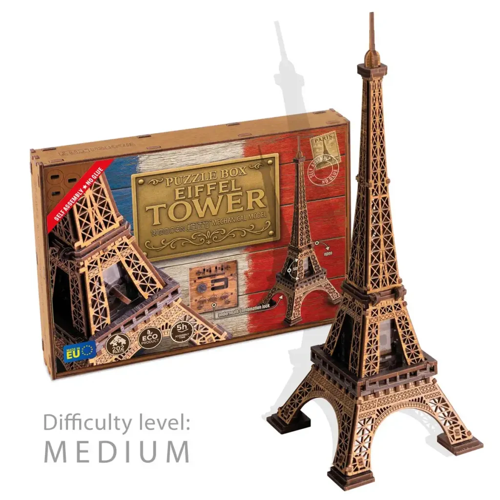 D Wooden Escape Puzzle Box Eiffel Tower 1
