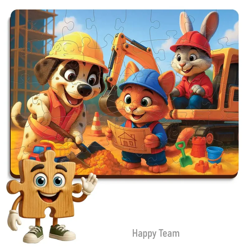 Wooden Puzzle 40 Happy Team 1