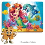 Wooden Puzzle 40 Mermaid And Dolphin 1