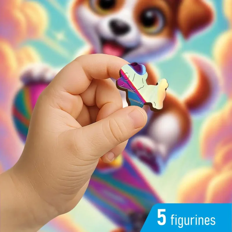 Wooden Puzzle 40 Skateboarding Puppy Fun 4