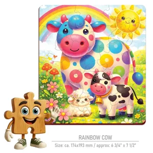 Wooden Puzzle 20 Rainbow Cow