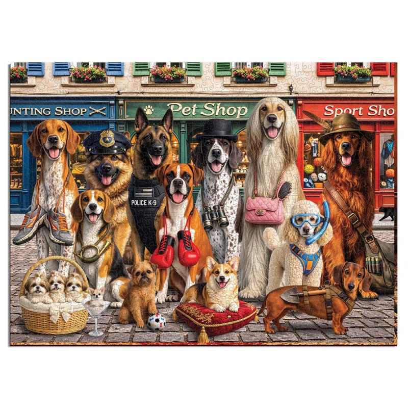 wooden-puzzle-1000-Dogs-About-Town-10 Wooden Puzzle 1000 Dogs About Town 10