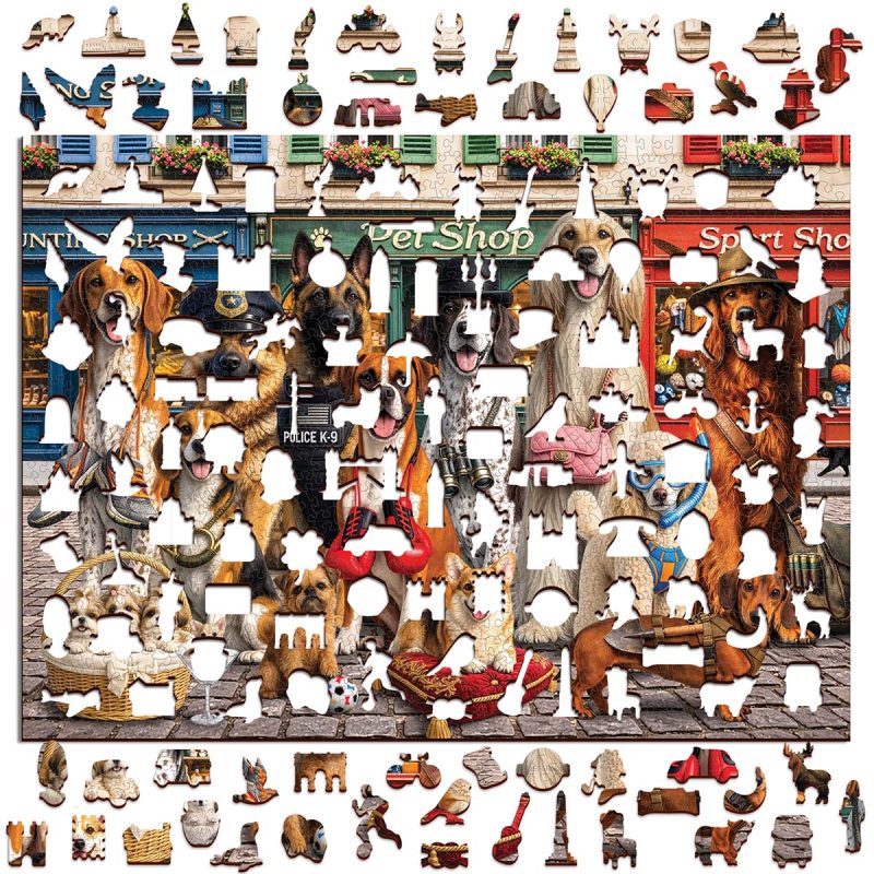 Wooden Puzzle 1000 Dogs About Town 6