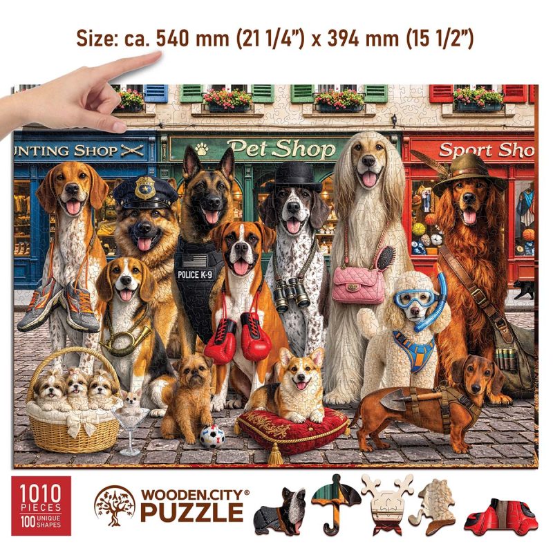 Wooden Puzzle 1000 Dogs About Town 7