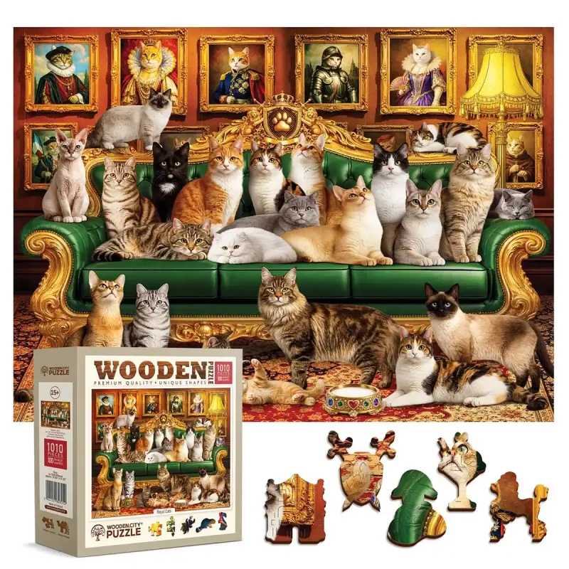 Wooden Puzzle 1000 Royal Cats 1