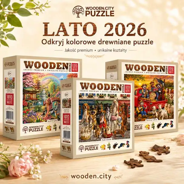 baner-wesolych-swiat-z-drewnianym-modelem-3d-i-drewnianymi-puzzlami 3D Drewniane Modele I Puzzle Lato 2026 Baner