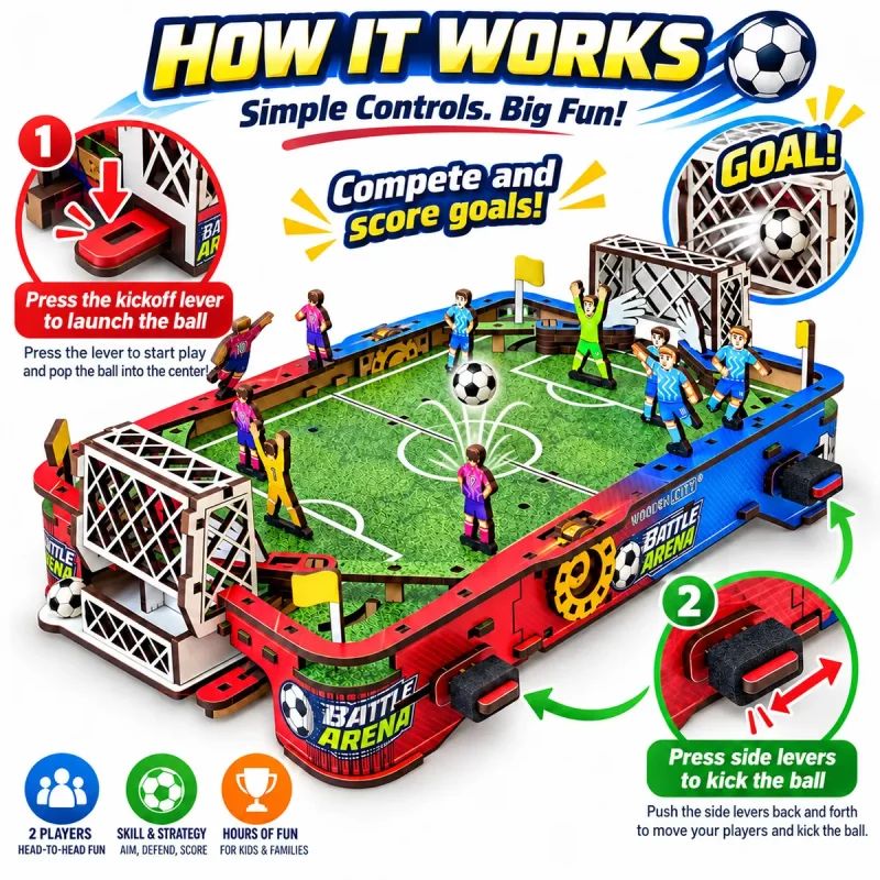 3D Wooden Puzzle Football Battle Arena 3