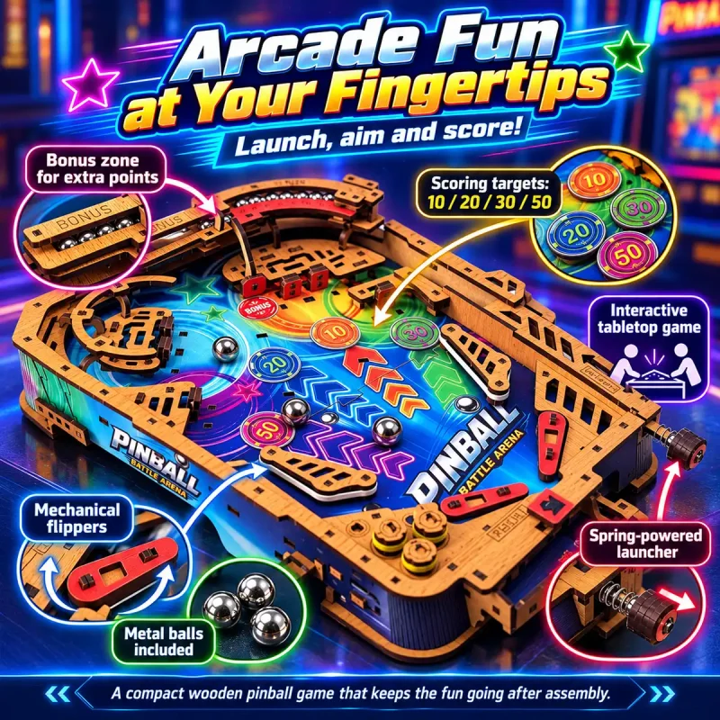 3D Wooden Puzzle Pinball Battle Arena  4