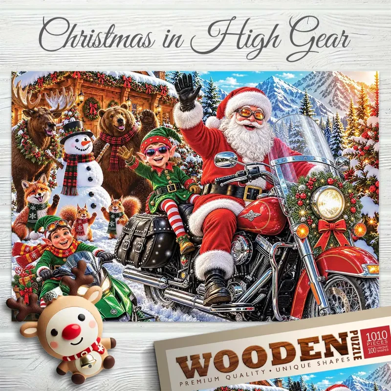 wooden puzzle 1000 Christmas in High Gear 3